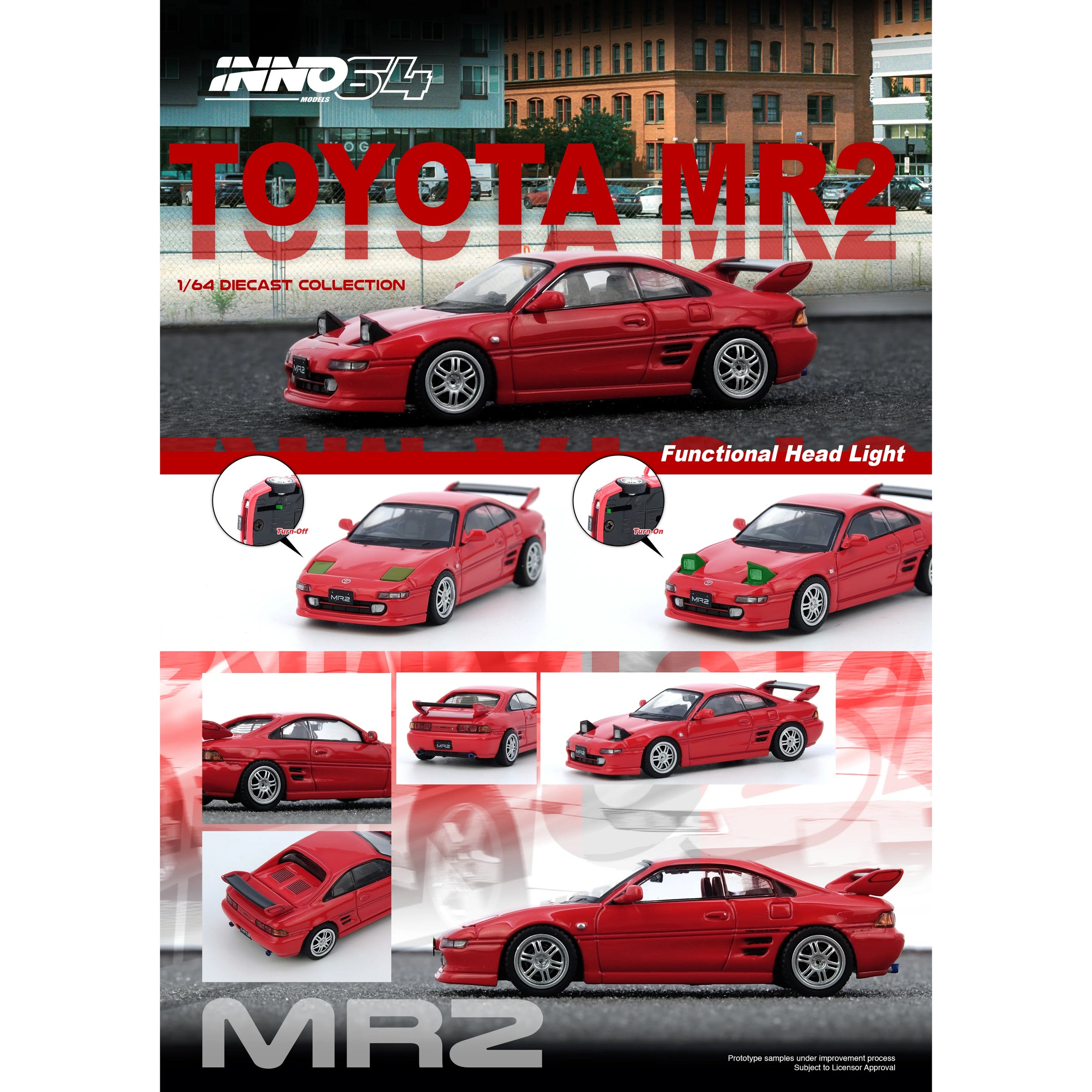 INNO64 1/64 Toyota MR2 (SW20) Red | J-Toys Collectibles